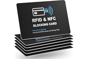 runzoos 6 Pack RFID Blocking Cards, Safe Guard Card Protector for Debit Credit Card, Passport, RFID Blocker for Wallet Purse, Protection Against Unauthorized Scanning and Data Theft