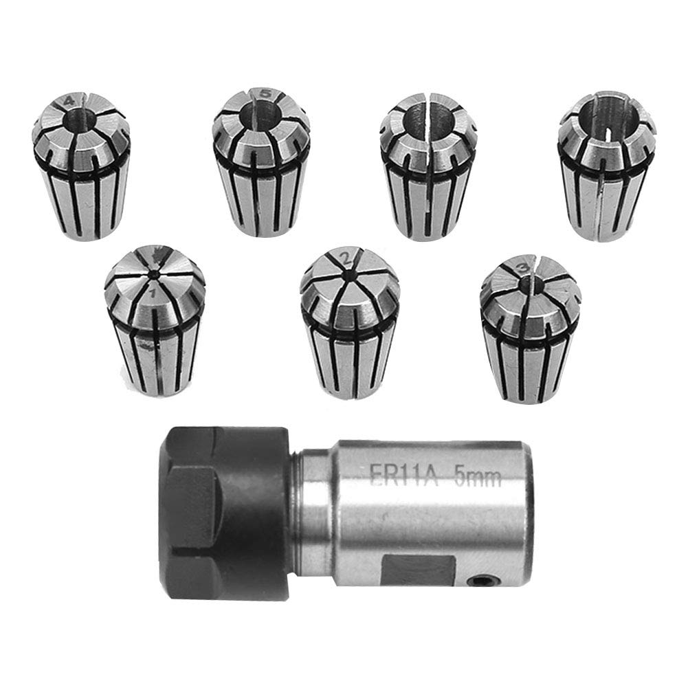 Denkerm Motor Shaft Holder, 7Pcs Er11 Spring Collet 1-7Mm Spring Collets Set For Cnc Engraving Machine & Milling Lathe Tool