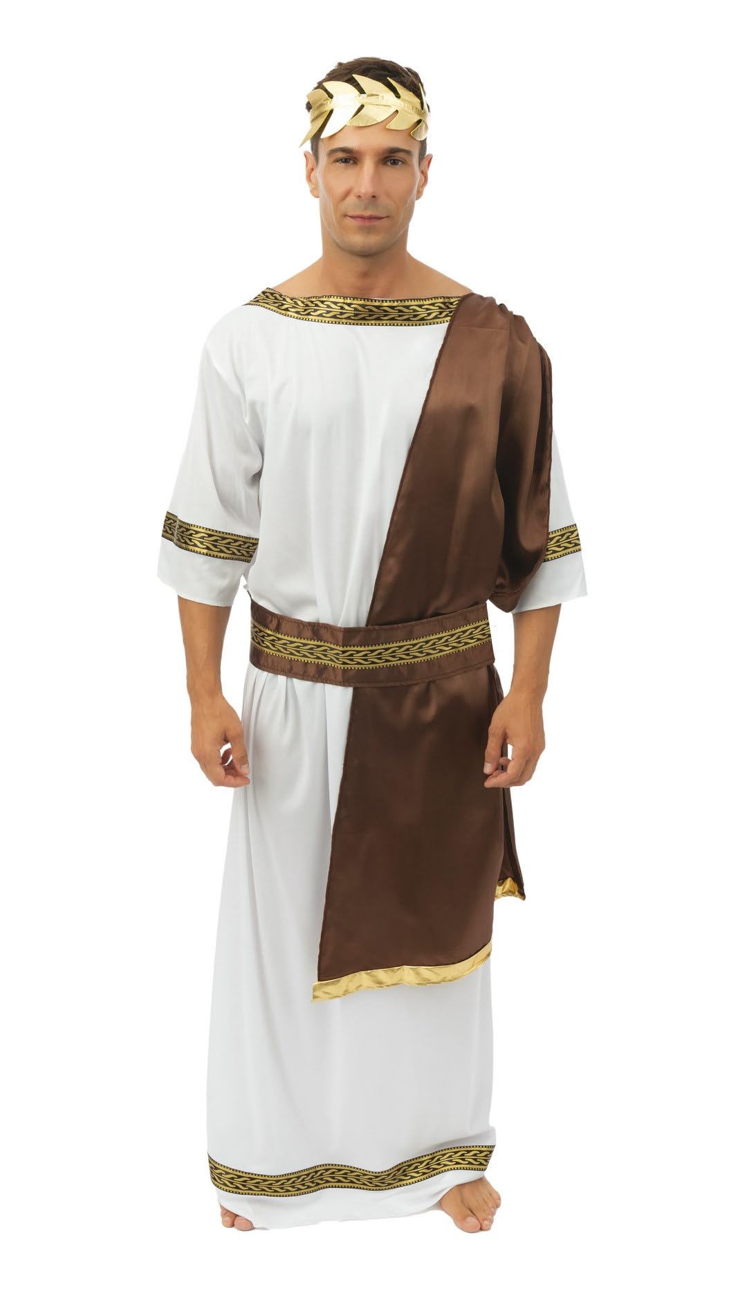 P'tit Clown - 99667 - Premium Greek Costume Set - Toga + Belt + Crown - Adult - Size S/M