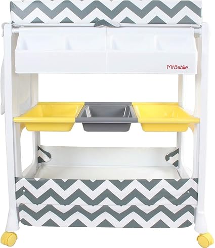 Gris Chevron My Babiie Pour Bain De Bebe Et Meuble A Langer