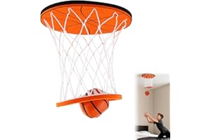 Ceiling Basketball Hoop, Hanging Indoor Basketball Hoop on The Ceiling, Mini Basketball Goal with Soft Ball for Bedroom Offic