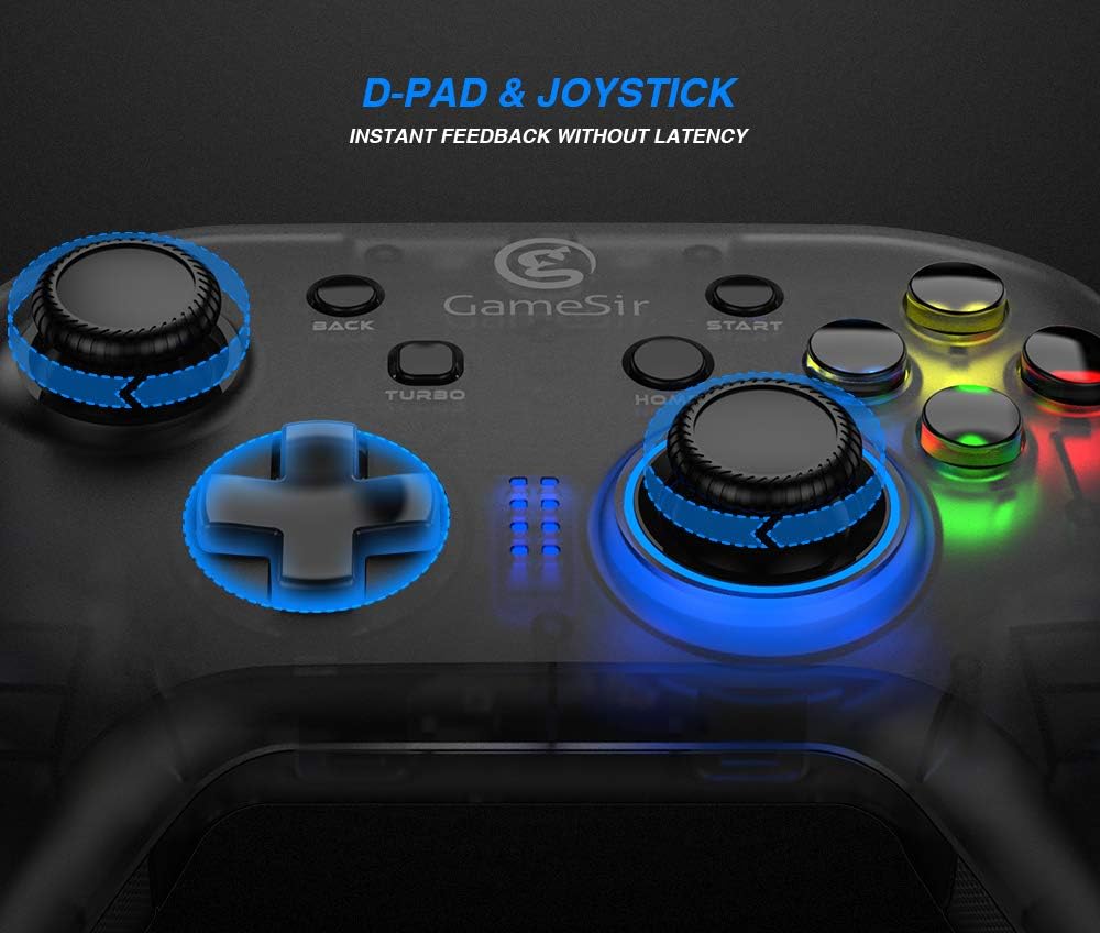 GameSir T4W PC Controller Wired Game Controller for Windows 10/8.1/8/7 Dual Shock Game Gamepad, USB Gamepad with LED Backlight Joystick Vibration Feedback, Semi-Transparent Design: Computers & Accessories