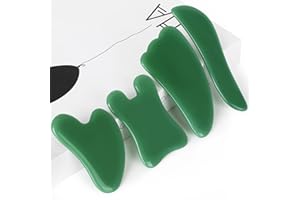 airogym Guasha Massage Tool，Natural Stone Gua Sha Board, 4PCS Guasha Stone Scraping Massage Sets for SPA Acupuncture Physical Therapy Muscle Knots Facial Caring Point Treatment