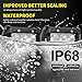 Aaiwa LED Pod Lights with Wiring Harness, 4 Inch LED Light Bar Amber White Flash Light, 2PCS 12000LM Off Road Light Spot Flood LED Work Driving Fog Lights for Truck Pickup Jeep ATV UTV SUV Boat