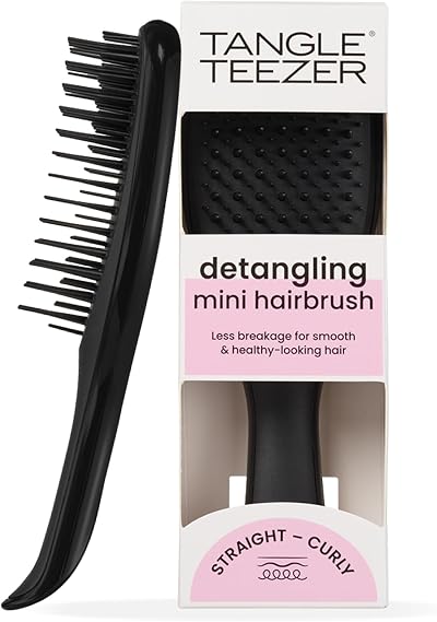 Tangle Teezer Mini Ultimate Detangler Black - Wet & Dry Hair Brush