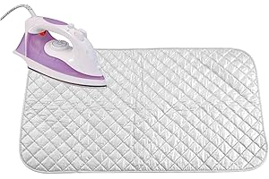 SANSEENIA Ironing Mat, Ironing Board Cover and Pad, Quilted Ironing Mat Blanket Ironing Board Replacement, Portable Heat Resistant Travel Ironing Pad Cover for Washer,Dryer,Table Top 33"X 19"