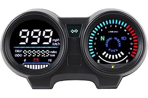 Motorcycle LCD Speedometer Odometer Tachometer Universal Digital Gauge with Backlight for Motorcycle DC 12V