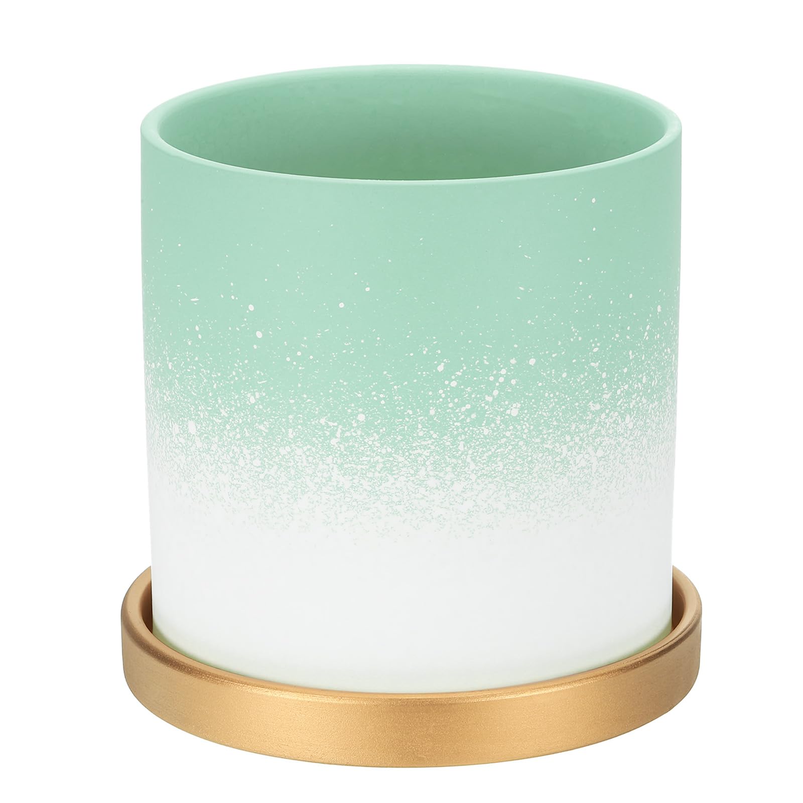 PATIKIL 5.12 Inch Ceramic Plant Pots, Modern Flower Planters Gradient with Drainage Holes for Decorate Home Indoor Plants Succulent Herb, Green