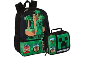 RALME Minecraft Backpack with Lunch Box Set for Boys & Girls, 16 inch, Value Bundle