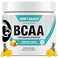 Honey Badger BCAA + EAA Amino Acids Electrolytes Powder, BCAAs + L-Glutamine, Keto, Vegan, Sugar Free for Men & Women, Hydration & Post Workout Muscle Recovery Drink Mix, Tropical Punch, 30 Servings