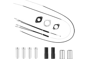 GIONFE BMX Bike Gyro Brake Cables Front + Rear (Upper + Lower) with Spinner Rotor Full Kit, BMX Bicycle Brake Lines Set Cable Wire & Housing Replacement for Most Gyro Systems and 20" Bikes, Professional