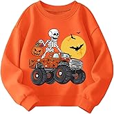 HQHKEPWA Kids Halloween Sweatshirt Boys Girls Skeleton Pumpkin Ghost Toddler Shirt Crewneck Long Sleeve Graphic Tops for 2-7T