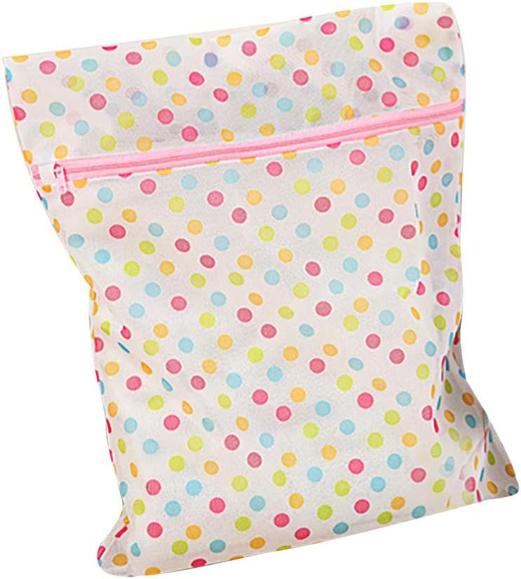 Amaone Mesh Laundry Bag Bra Wash Bags Large Drawstring For Washing Machine Delicates Clothes Bras Underwear Socks Lingerie Net Washing Bags Zipper White (40x50cm)