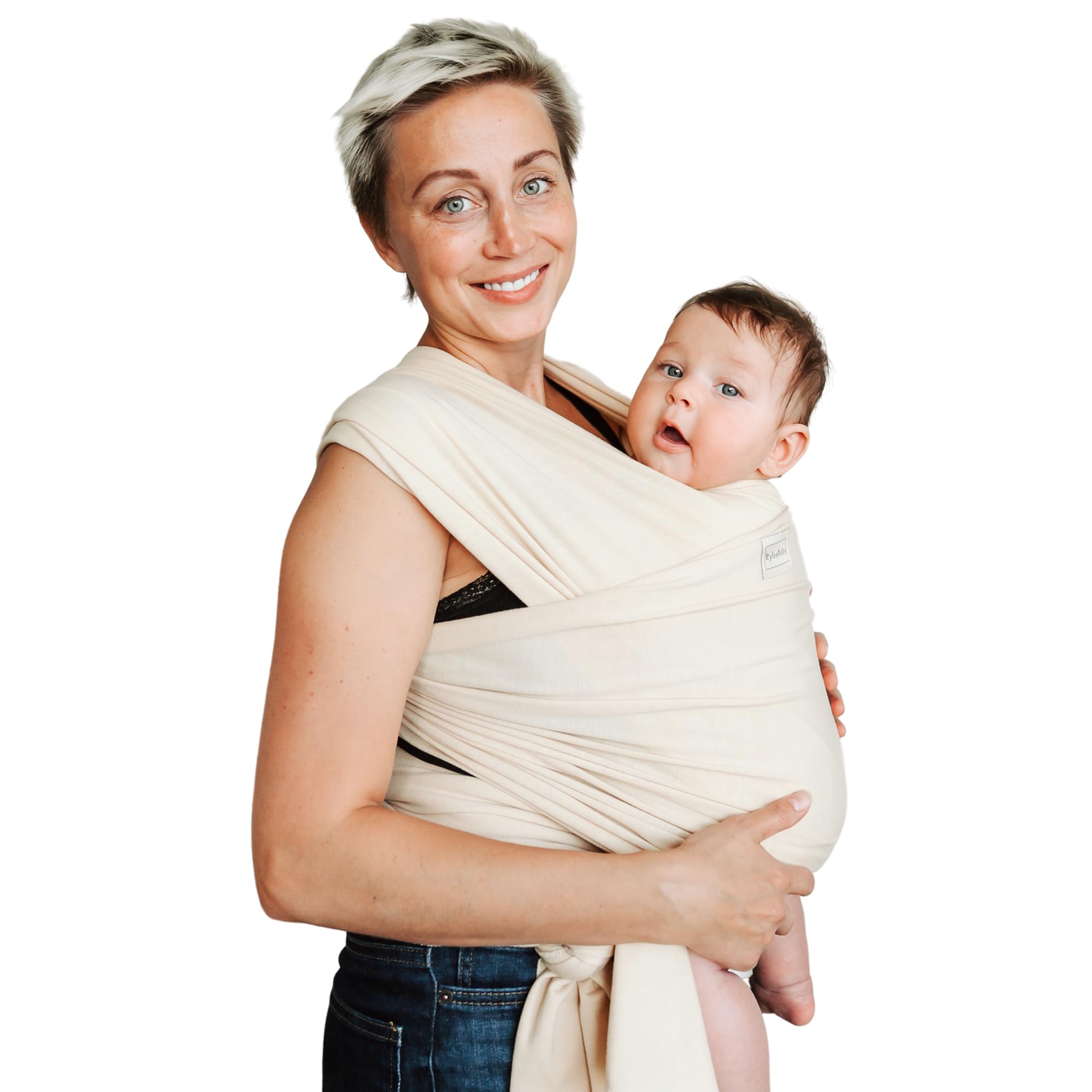 Baby Sling Wrap Newborn to Toddler Carrier 7-35lb - Soft Stretchy Baby Wrap Sling - Safety Tested - Hands-Free Baby Wrap Carrier - Newborn Sling (Neutral Yellow)