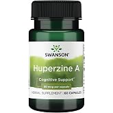 Swanson Huperzine A, 50 mcg, Cognitive Support, 60 Capsules | A Standardized Mental Tonic Derived from Chinese Club Moss Huperzia Serrata to Nourish the Mind and Cognitive Function