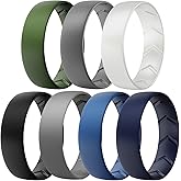 Lxskeek Silicone Ring Men,Inner Arc Ergonomic Breathable Design Mens Rubber Wedding Band,Engagement Bands 8.5mm Wide,2mm Thick - 1/4/5/6/7 Variety Multipack