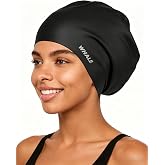 Whale Large Swim Cap, Unisex, Designed Specifically for Long Hair, Made of Waterproof Silicone, Suitable for Long Hair, Thick Braids, and Dreadlocks
