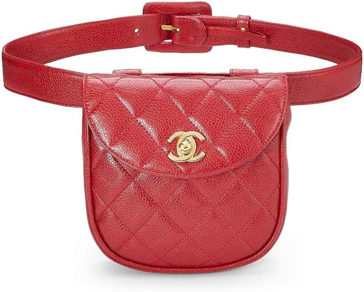 chanel belt bag red