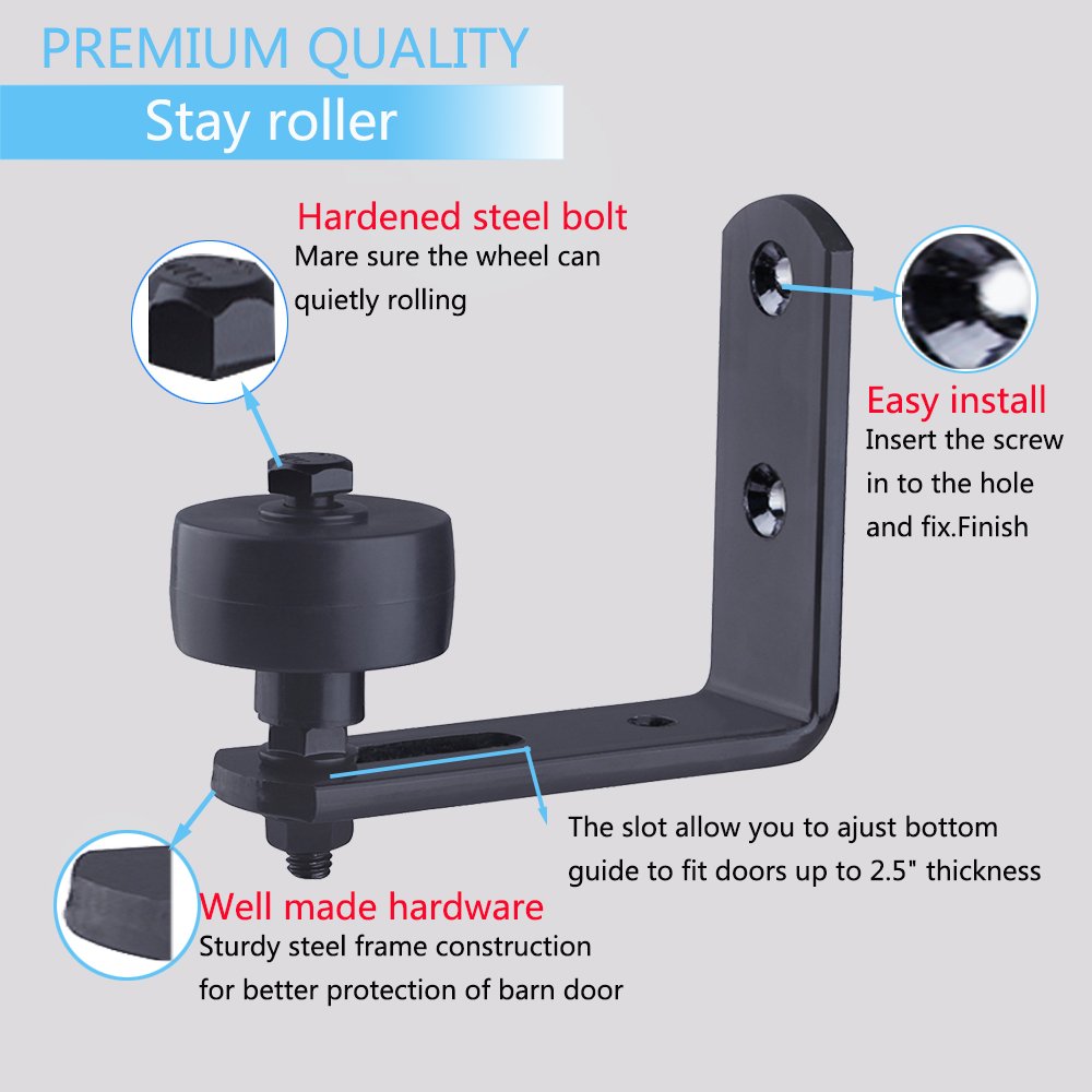 Commercial Door Hardware Hetai Heavy Stay Roller Adjustable Bottom Guide Roller Wall Mounted