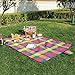 SONGMICS Picnic Blanket 77 x 59 Inches Red, Green
