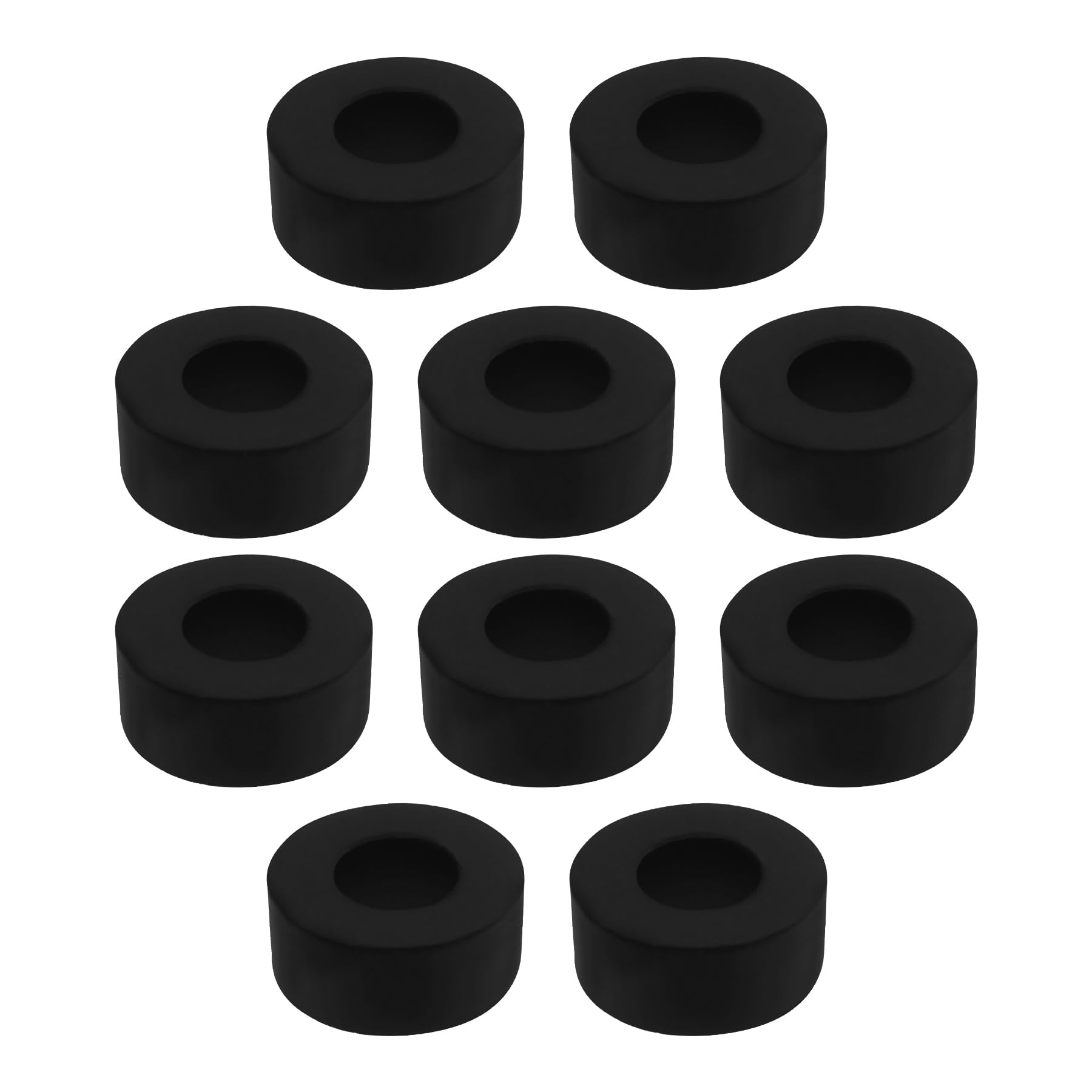 The Lord of the Tools Pack of 10 Rubber Spacers M10 Flat Washers 20mm OD 10mm ID 8mm Thickness Round Anti Vibration Spacer Rubber Bushing Washers Suitable for Faucet Pipe Water Hose Car Accessories