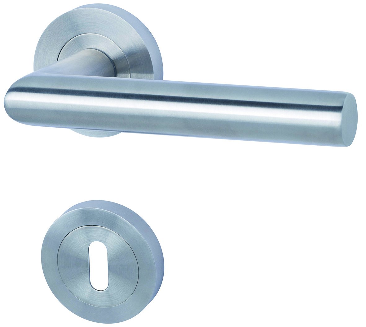 ALPERTEC Solid 9 R Chrome Door Handle Set Door Fittings Door Handle Satin Stainless Steel Coloured BB Internal Doors, 88024900 °C
