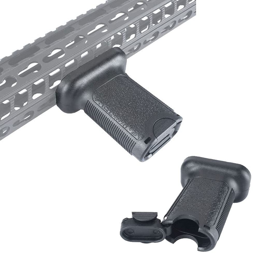 MLOK Airsoft Tactical Polymer Forward Foregrip Vertical Front Grip Handle 20mm MLOK Black or Dark Earth (Black)