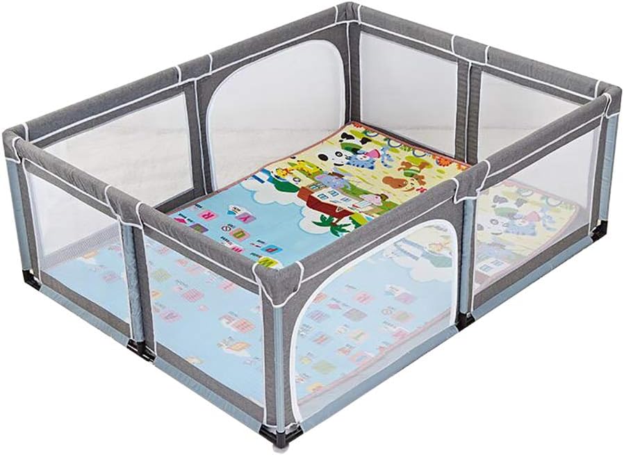 Infant Toddler Fence Household Shatter-Resistant Toys House Baby Game Playpen Children's Safety Fence Crawling Bar with Mat, Height 70cm, Size Optional (Size : 150×190cm)