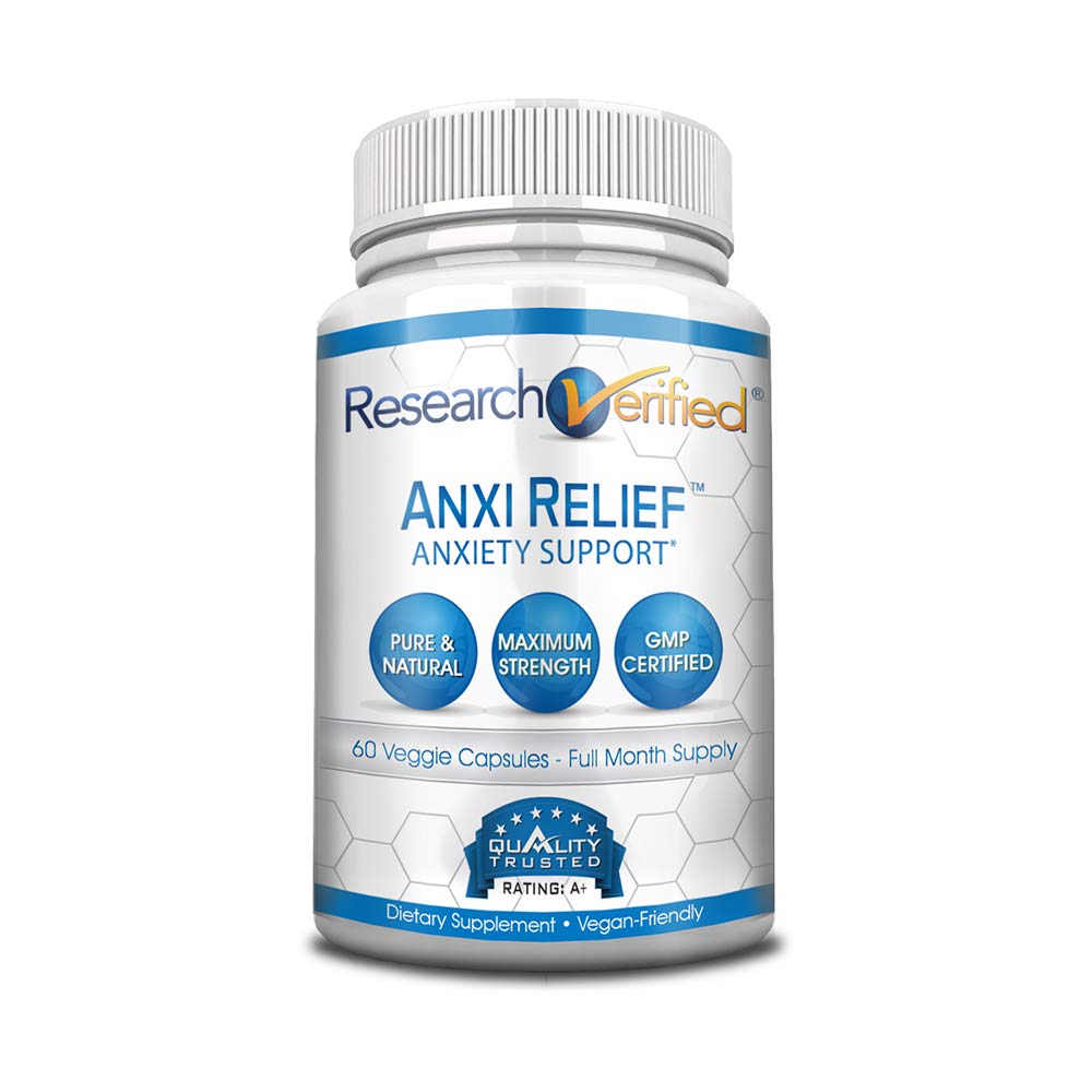 Research Verified Anxirelief 1 Supplement For Anxiety Stress Relief 100 Natural With