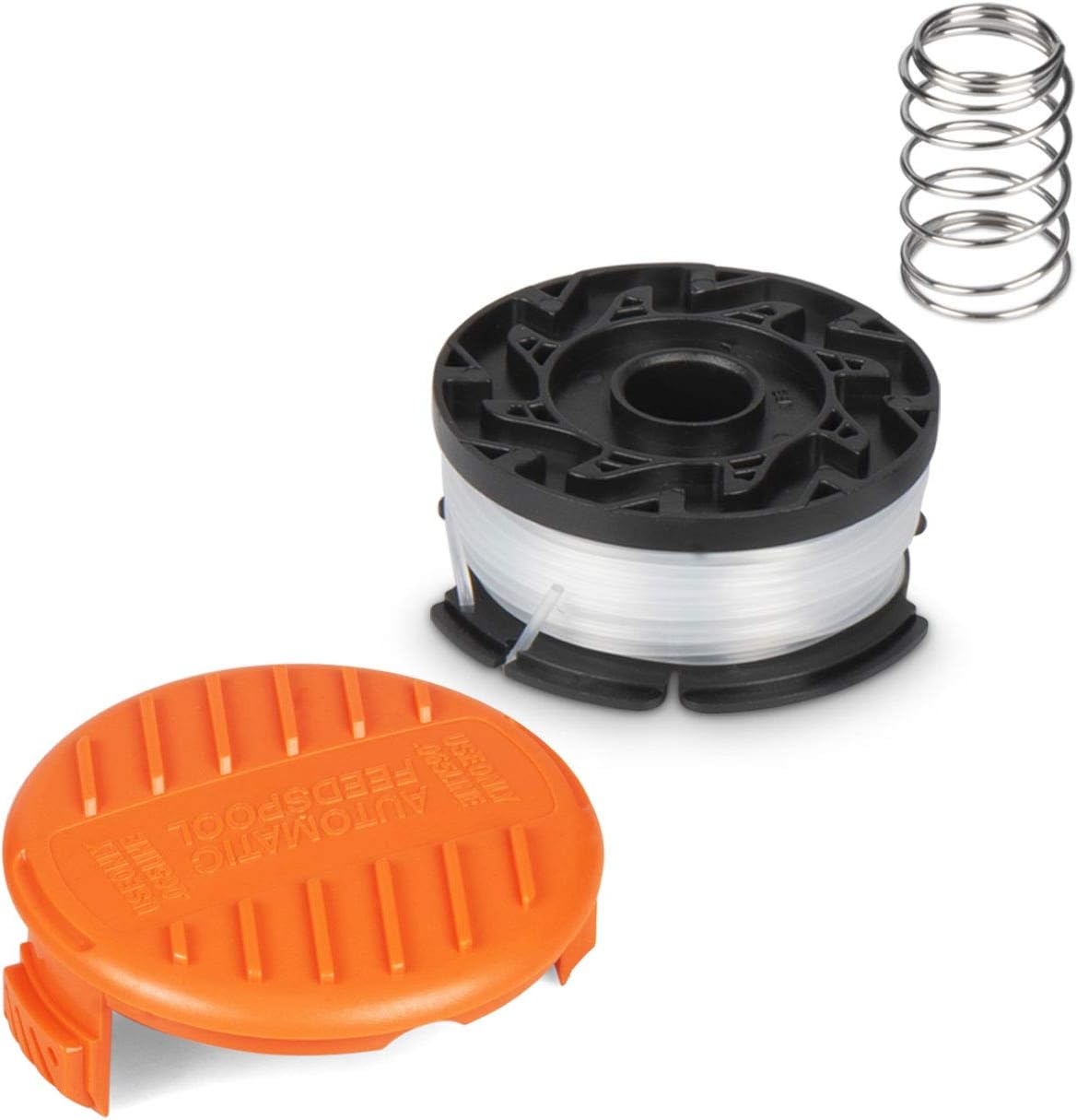 Deyard Trimmer Spool for BLACK + DECKER Autofeed System Replacement Durable AF-100 String Trimmer Edger, 30ft 0.065 inch Line String Trimmer (6 Replacement Spool, 1 Spool Cap, 1 Spring) : Garden & Outdoor
