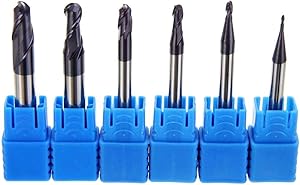 Radius 0.5 1 1.5 2 2.5 3 Ball Nose Carbide End Mill Set CNC Cutter Router Bits 2 Flute Spiral Milling Tool