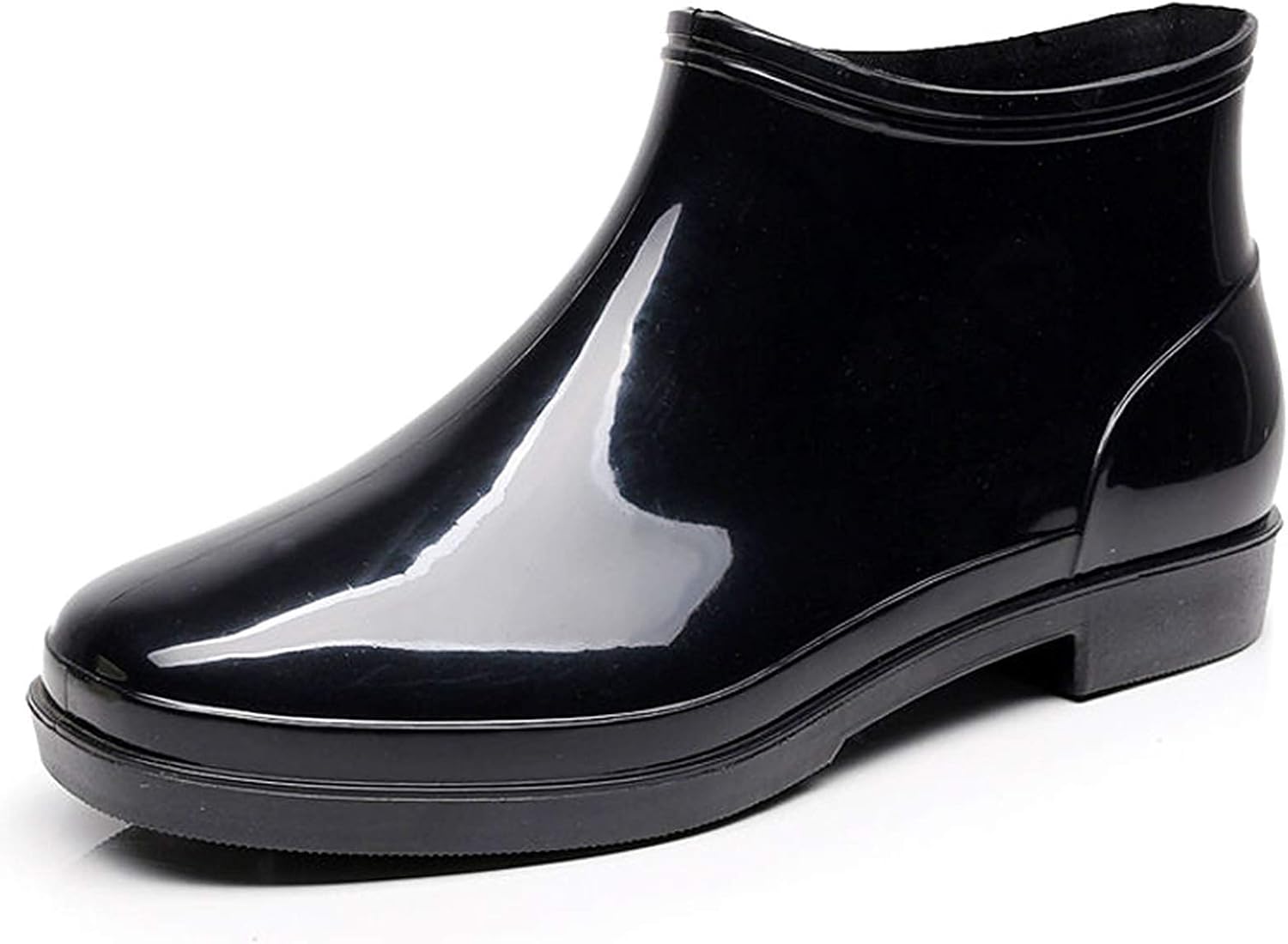 Rubber AnkleHeight Water Boots for Men, Soft Work Rain Boots, 100