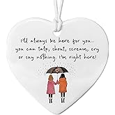 I'll Always Be Here For You Keepsake, Tough Times Gift, Supportive Friend, Friends Always, Heart Ornament, Gift for Best Friend, Long Distance Friendship Gift, Ceramic Heart