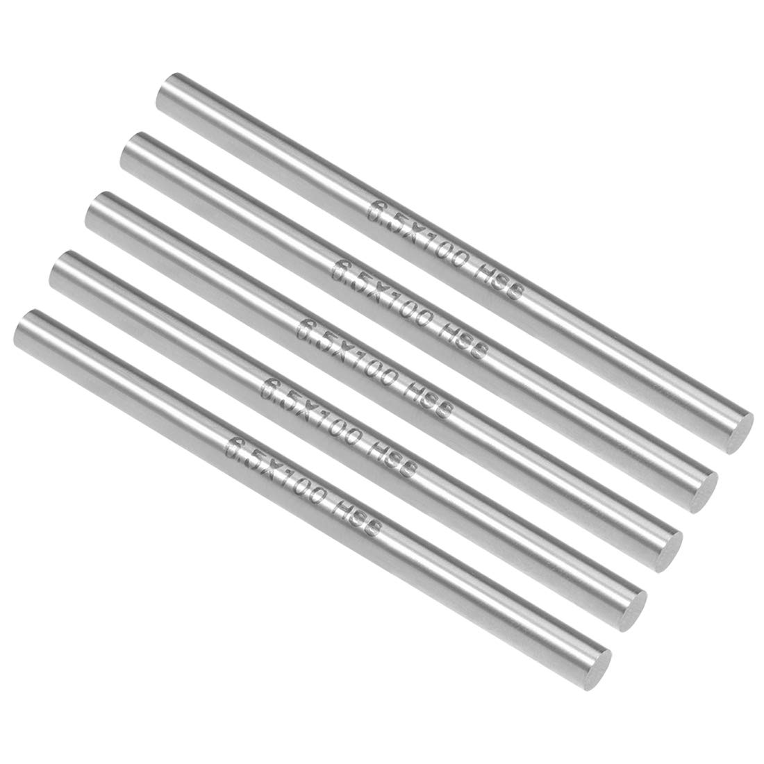 uxcell Round Steel Rod, 6.5mm HSS Lathe Bar Stock Tool 100mm Long, for Shaft Gear Drill Lathes Boring Machine Turning Miniature Axle, Cylindrical Pin DIY Craft Tool, 5pcs