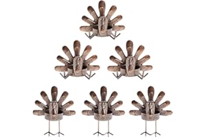 MorTime Turkey Candle Holder Set, Bronze Finished Metal Candleholders, Turkey Tealight Holders for Table Christmas Home Decoration, 6 Pack