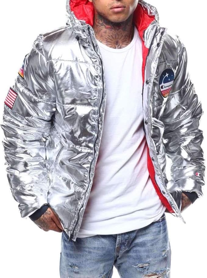 Amazon Co Jp チャンピオン Champion メンズ アウター ダウン 中綿ジャケット Metallic Puffer Coat 並行輸入品 服 ファッション小物