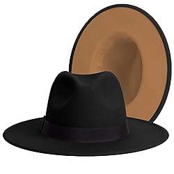 Wide Brim Fedora Hats for Women & Men Classic Dress