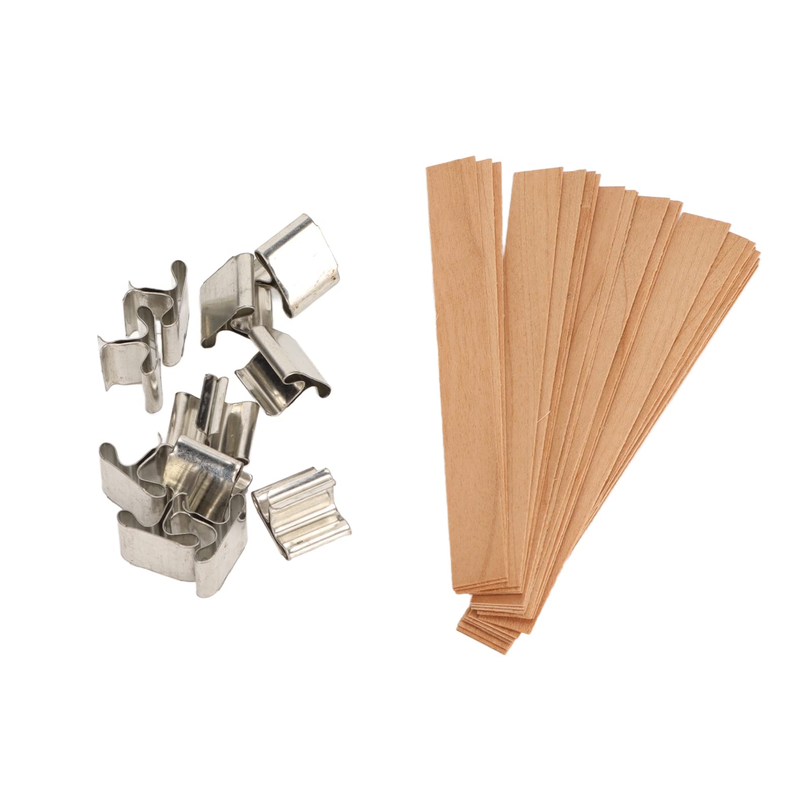 Wood Candle Wick Wood Wick Smokeless, 33Pcs Wood Candle Wicks Handcraft DIY Degradable Eco Friendly Smokeless Candle Wicks with Base for DIY Candle Making