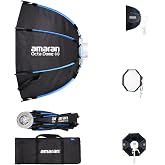 Amaran Octa Dome 60, 2ft (60cm) Foldable Quick-Setup Octagonal Bowens Mount Softbox for Portrait Photography, Interviews &amp; Tight Space Shoots with Diffusion, Light Control Grid, &amp; Carrying Bag