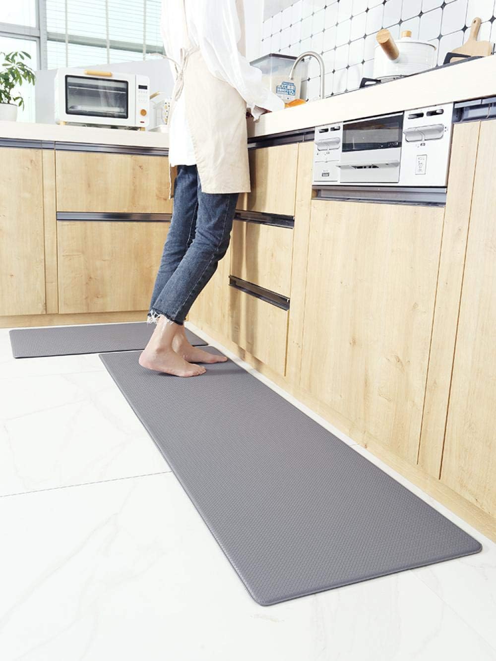 Keuken Runner Mats Set,Pu Lederen Oppervlak, Latex AntiSlip Mat is