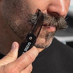 ZEUS Folding Mustache Comb, Handmade Saw-Cut Best