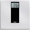 Taylor Digital Glass Bathroom Scale for Body Weight, 400 lb Capacity, Durable Tempered Glass Platform and Easy to Read, White