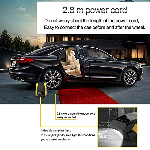 Auto Digital Tire Inflator,Portable Air Compressor Pump With Lighting,12V 150 PSI - Thumbnail 6