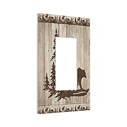 Rustic Wood Bear Forest 1 Gang Rocker Light Switch