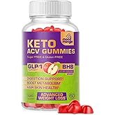 Keto ACV Gummies for Advanced Weight Loss - Gluten & Sugar-Free Apple Cider Vinegar Rapid Fat Burner Diet Supplement for Women Men - 60 Gummies (1000MG)