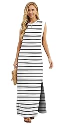 GRECERELLE Womens Summer Casual Round Neck Split