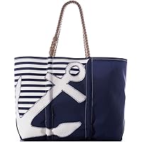 Amazon.com: Sea Bags Recycled Sail Cloth White on Navy
