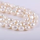 Natural Pearl Freshwater Cultured Pearls Beads for Jewelry Making Women Necklace Bracelet 9-10 mm Punch Loose Beads Color White 14 inches