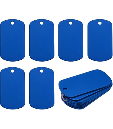 Rebower 50 Pack Aluminum Blank Tags, 2x1.2 Inch, Purple - Engraving & Stamping Blanks For DIY Dog Tags, Keychains - View #3