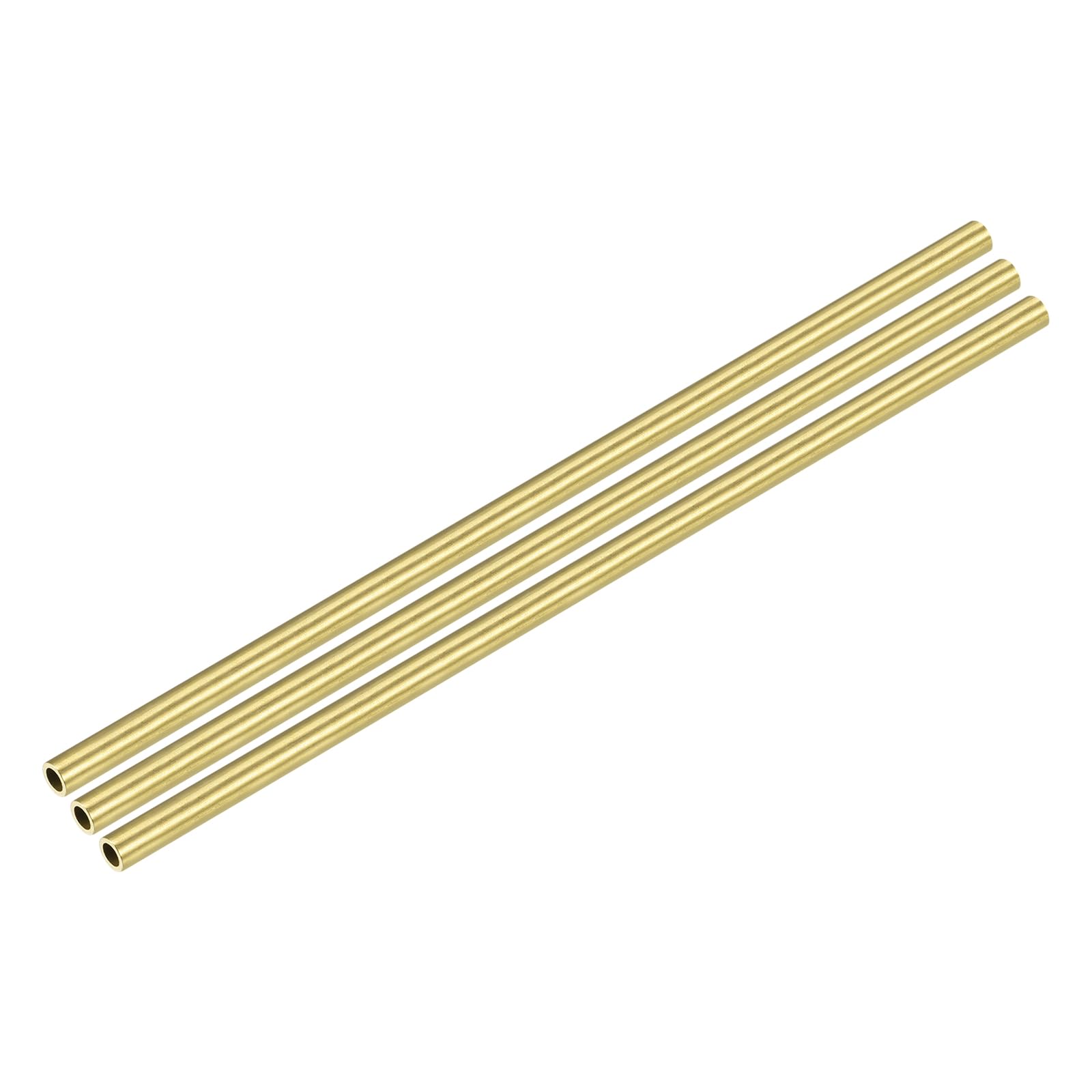 METALLIXITY Brass Tube(6mm OD x 1mm Wall T x 200mm L) 3Pcs, Straight Tubing - for Home Furnishing, Machinery, DIY Handicraft